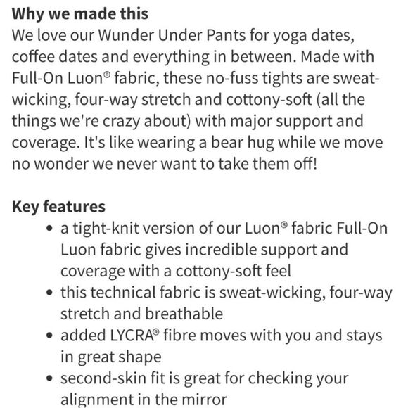 Lululemon Wunder Under Leggings Size 8 C34 - Picture 6 of 13